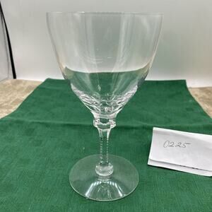 Stuart Minuet Cut Crystal Hand Blown Water Goblet Vertical Lines On Stem 6.5” T